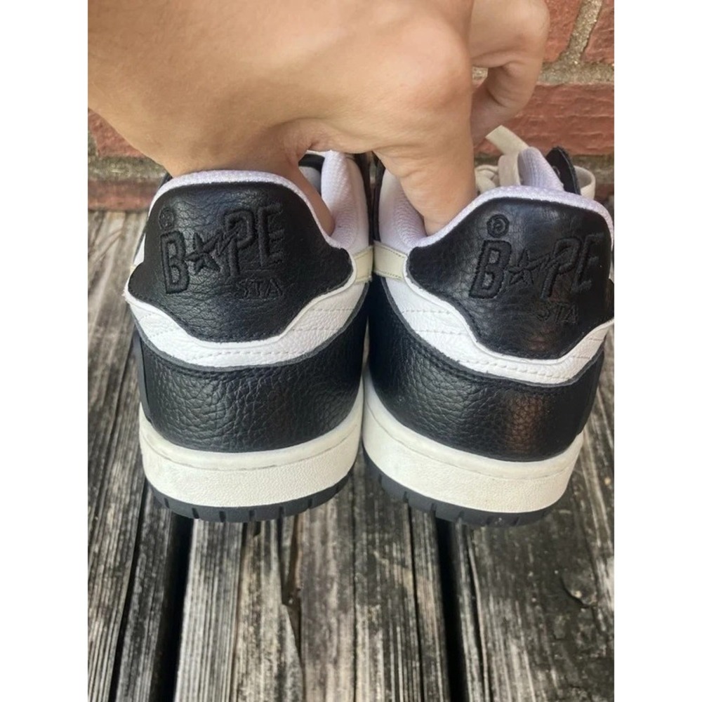 A Bathing Ape Sk8 Sta Low Top Sneakers 1I70-191-006 Mens Size 9 Camo ARMY Black - Picture 10 of 16